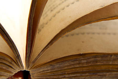 macro of an open realy old  bookの写真素材