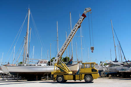 Parking of boats on the shore of Franceの写真素材