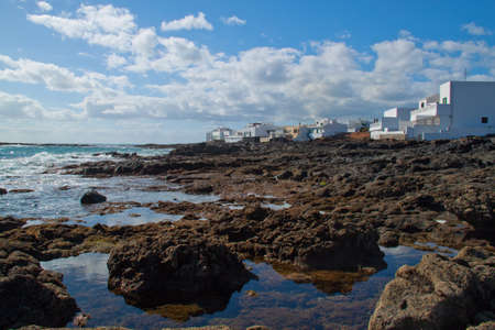  Coastal landscape from Lanzarote island, Spainの写真素材
