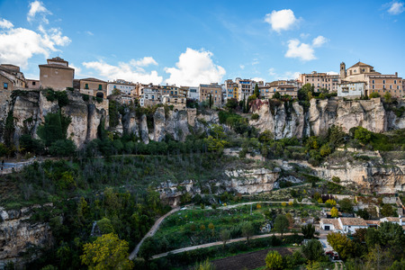 Hanging houses of Cuenca. Spain.の写真素材