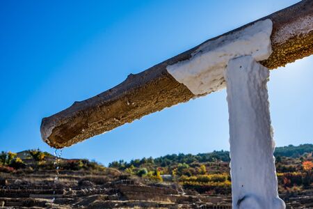 Salt valley of Anana, Añana, old salt mine from Alava, Basque Country, Spainの写真素材