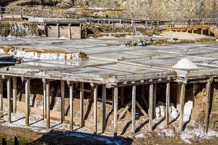 Salt valley of Anana, Añana, old salt mine from Alava, Basque Country, Spainの写真素材