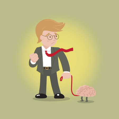 Brain is pet, Businessman always have good idea from good brain concept
