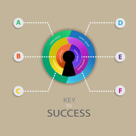 Business infographic for Key to Success  concept. Vector  illustration for web design, mobile, layout, diagram, artwork.のイラスト素材