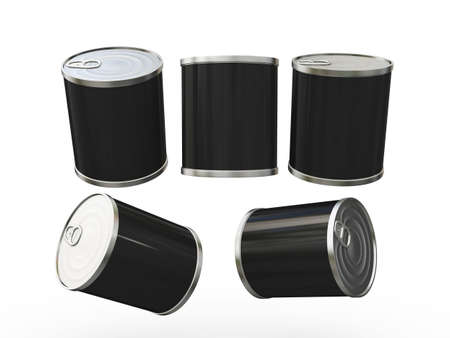 General can  packaging  with black blank label  for food product ,ready  for  your design or artwork, clipping path includedの写真素材