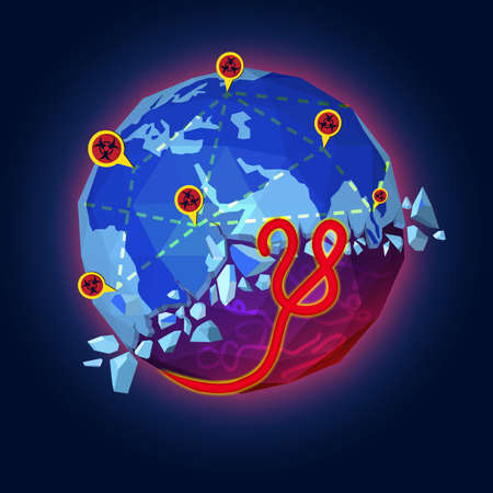 Flat style of Ebola Virus outbreak conceptのイラスト素材