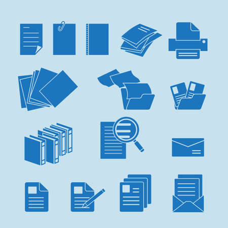 Document icon vector set for  internet , mobile and web designのイラスト素材