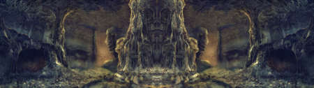 ancient spider den illustration paintingの写真素材