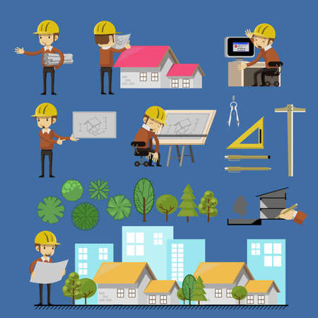 Architect Lifestlye Vector setのイラスト素材