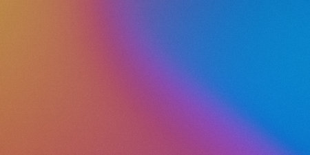 A diagonal gradient transitions from warm orange to vibrant pink and cool blue, with a subtle speckled texture throughout.の素材