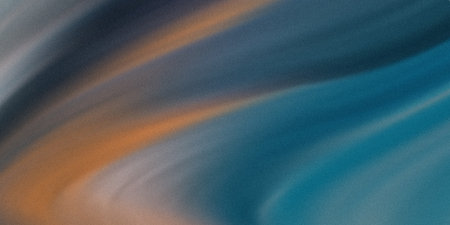 A close-up abstract view of swirling paint with textured brushstrokes in shades of blue, orange, and gray.の素材