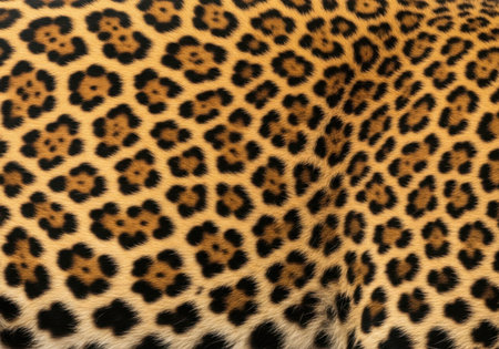 A detailed, full-frame view of a leopard's iconic rosette spots, showcasing the intricate pattern of its fur.の素材