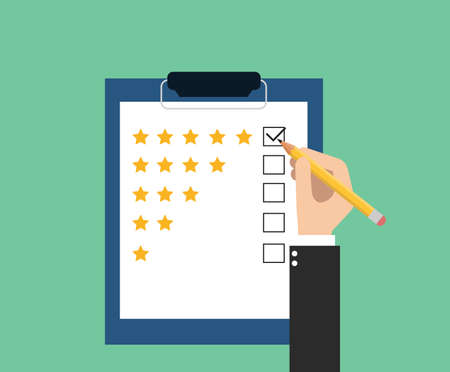 give rating on customer serviceのイラスト素材