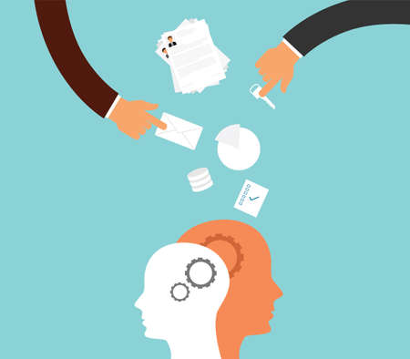 a human get too many information todayのイラスト素材