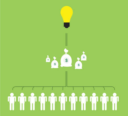 crowdfunding or collecting money from people to support a great ideasのイラスト素材