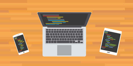 code program programming multi platform apps website responsiveのイラスト素材