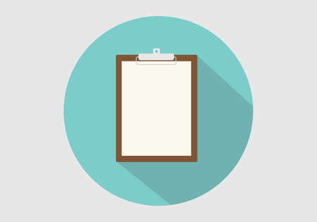 clipboard isolated vector long shadow circle flatのイラスト素材