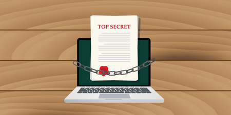 online top secret document illustrated with chain for security