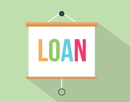 load with colourfull text written on the presentation boardのイラスト素材