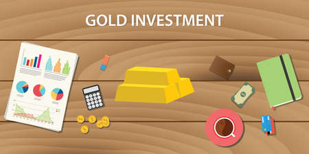 Gold investment bannerのイラスト素材