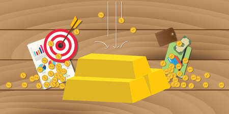 Gold invest investment with gold bar.のイラスト素材