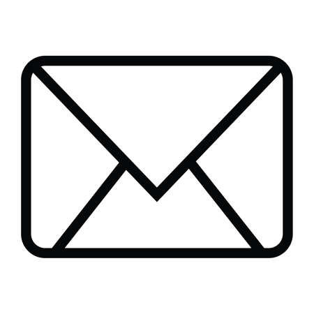 envelope close icon with outline style vector illustrationのイラスト素材