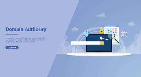 domain authority for website template or landing homepage banner - vector illustrationのイラスト素材