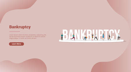 bankruptcy business concept for website template or landing homepage - vector illustrationのイラスト素材