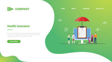 health insurance concept with medical record family for website template or landing homepage template bannerのイラスト素材