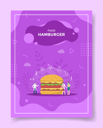 hamburger concept for template of banners, flyer, books cover, magazine vector illustrationのイラスト素材