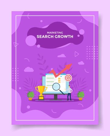 search growth concept for template of banners, flyer, books cover, magazine vector illustrationのイラスト素材