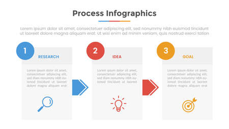 process infographic with 3 list point and modern flat style template slide for presentation vector illustrationのイラスト素材