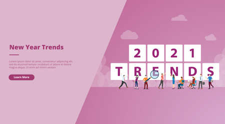 new year 2021 trends for website design template banner or slide presentation coverのイラスト素材