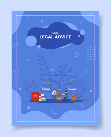 legal advice concept for template of banners, flyer, books cover, magazine with liquid shape flat style vectorのイラスト素材