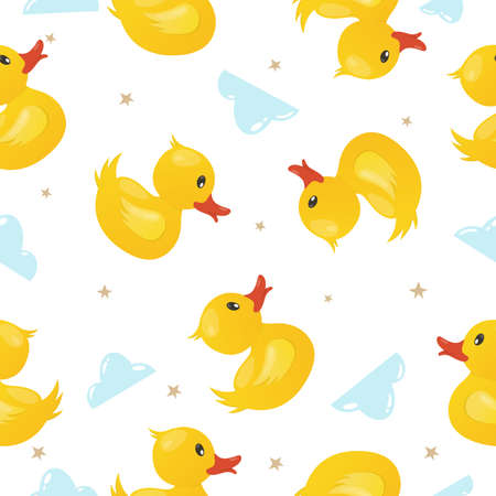 cute duck pattern with yellow color for seamless pattern design resources vector illustrationのイラスト素材