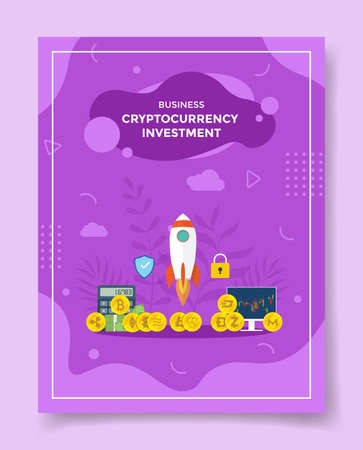 cryptocurrency growth expand for template of banners, flyer, books cover, magazine with liquid shape flat style vector illustrationのイラスト素材