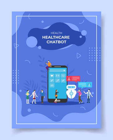 healthcare chatbot technology concept for template of banners, flyer, books, and magazine cover vector illustrationのイラスト素材