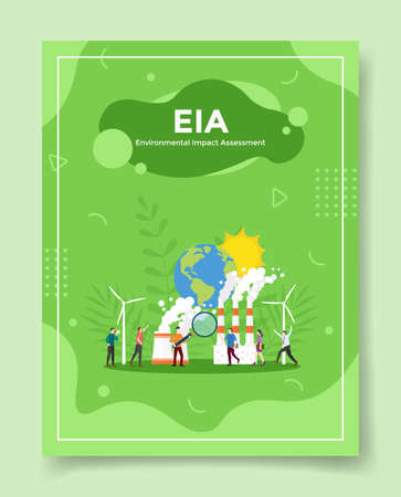 eia environmental impact assessment for template of banners, flyer, books, and magazine cover vector illustrationのイラスト素材