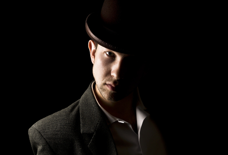 Portrait of young and attractive gentleman in retro style.の写真素材