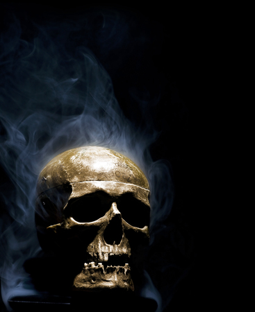 Close up of gas mask on black background.の写真素材