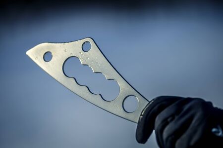 Medical blade for alternative medicine, isolated and close up. Made from steel.の写真素材