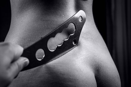 Medical blade for alternative medicine, isolated and close up.の写真素材
