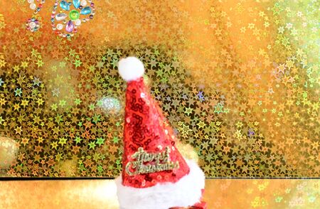 very nice colorful christmas decorations close upの写真素材