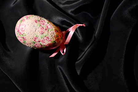 the very nice colorful easter egg close up