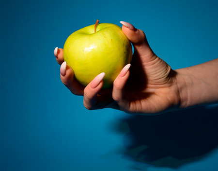 nice vegetable-fruit-flower in the handの写真素材