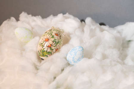 very nice colorful egg on the cloud