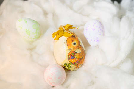 very nice colorful egg on the cloudの写真素材