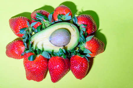 strawberry and grape very healthy food fruits decorationの写真素材