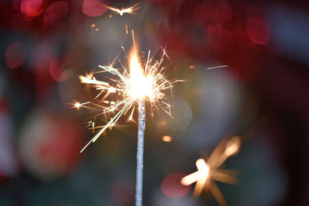 sparkler glittering decoration from merry christmasの写真素材