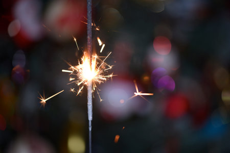 sparkler very pretty colorful merry christmas close upの写真素材
